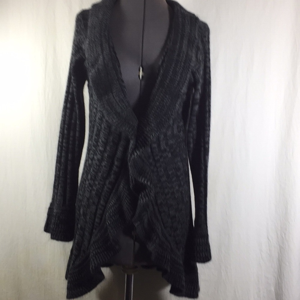 Domain Cardigan Sweater Black & Gray Size M
